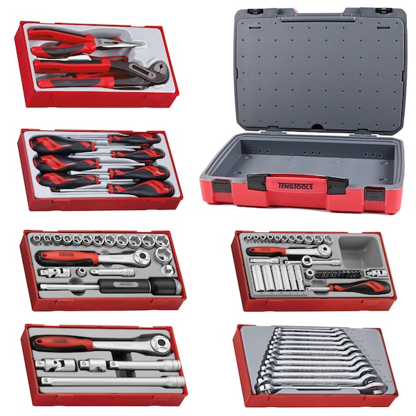 Teng Tools 82 Piece Mixed Drive Metric Socket, Wrench, Screwdriver & Plier Kit TC-6T-22 - main